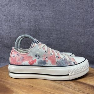 Converse Womens Chuck Taylor All Star Lift Platform Washed Florals Shoes Size 7